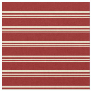 Tissu Tan et Motif rouge foncé