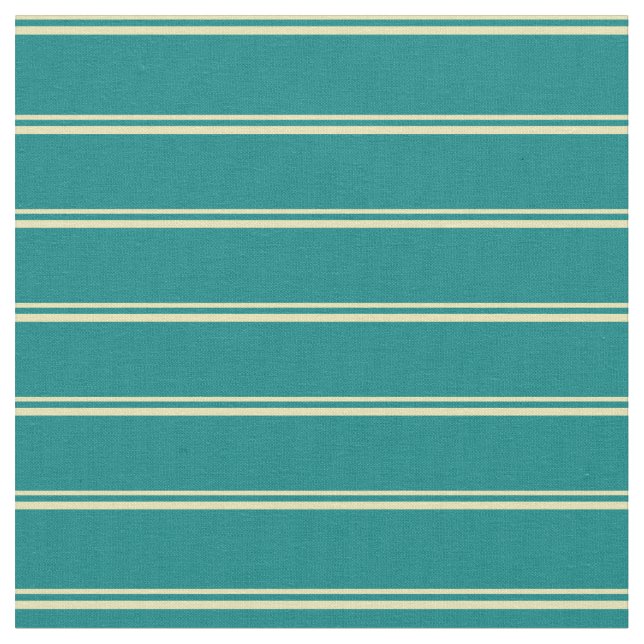 Tissu Tan et Motif Turquoise des rayures (Fermer)