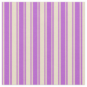 Tissu Tan et orchidée couleur lin/Motif rayé