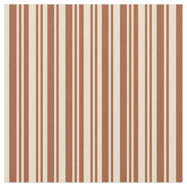 Tissu Tan et Sienna Stripes Motif (Fermer)