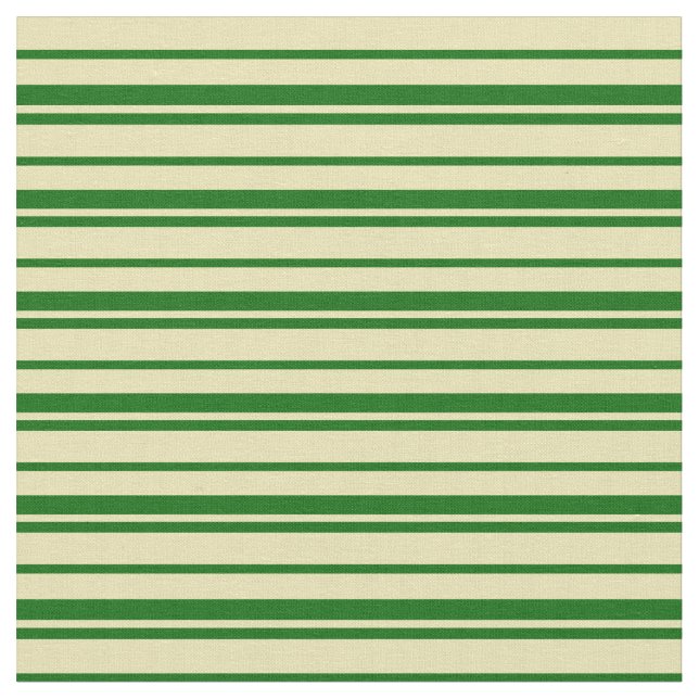 Tissu Tan et vert foncé Motif rayé/à linge (Fermer)