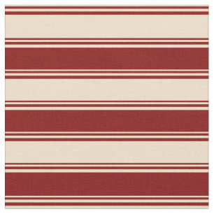 Tissu Tan & Maroon Coloré Linu/Motif rayé