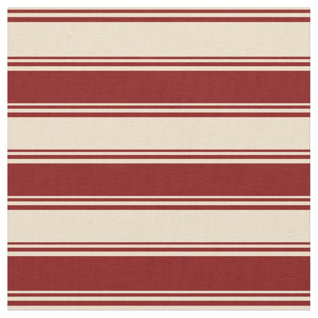 Tissu Tan & Maroon Coloré Linu/Motif rayé (Fermer)