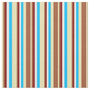 Tissu Tan, Sienna, Maroon, Blanc & Profond Ciel bleu cou