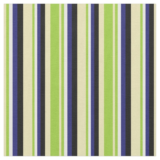 Tissu Tan, Vert, Blanc, Bleu de minuit et noir (Fermer)