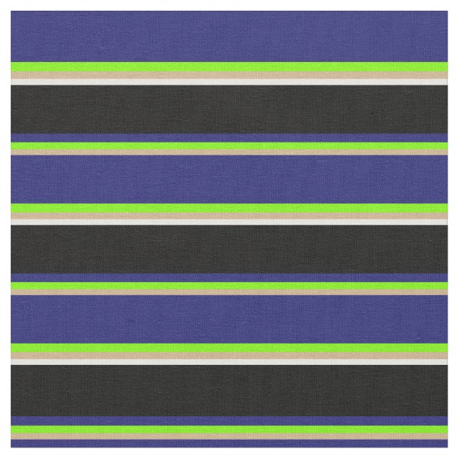 Tissu Tan, vert, bleu nuit, noir et blanc (Fermer)