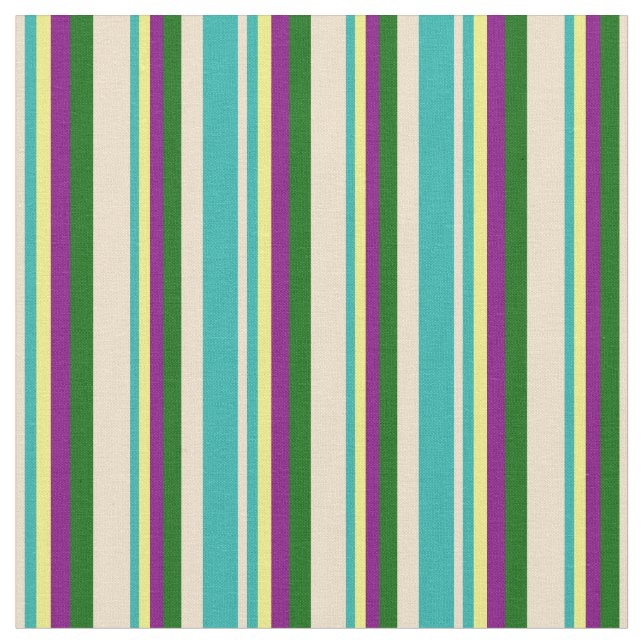 Tissu Tan, Vert clair, Jaune, Violet & Vert foncé (Fermer)