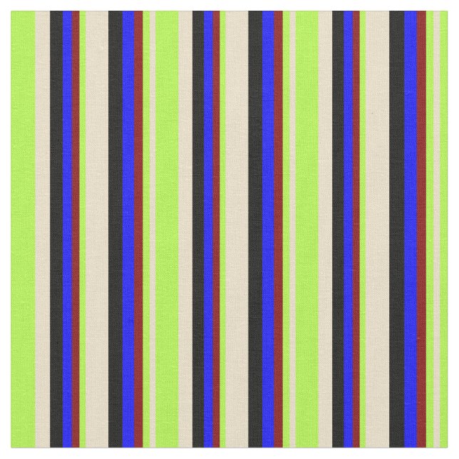 Tissu Tan, vert clair, marron, bleu et noir (Fermer)