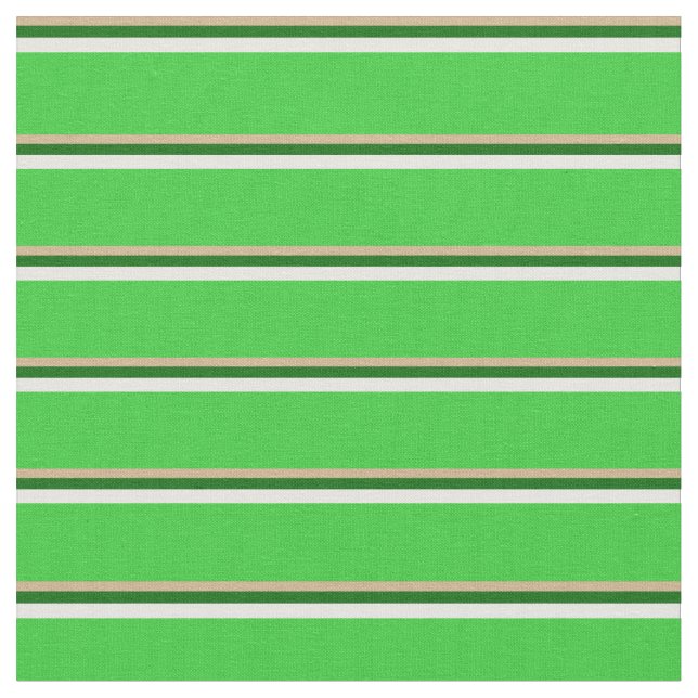 Tissu Tan, Vert foncé, Blanc & Lime Grandes Vertes (Fermer)