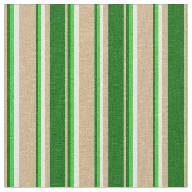 Tissu Tan, Vert foncé, Vert citron et crème à la menthe (Fermer)