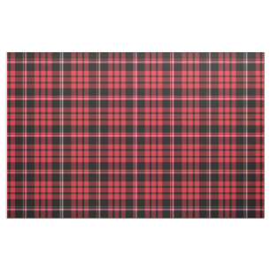 Tissu Tartan à carreaux écossais rouge et noir