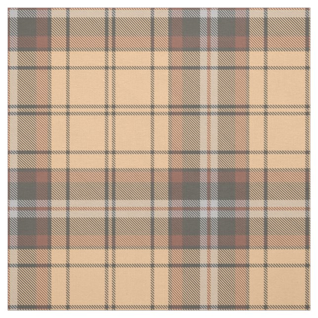 Tissu Tartan beige et Brown (Échantillon)
