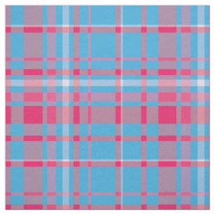 Tissu Tartan bleu et rouge