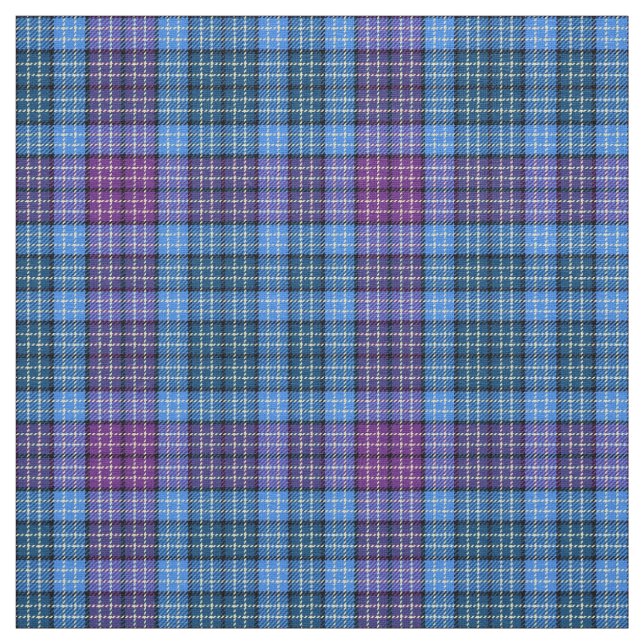 Tissu - Tartan bleu rose violet vert (Échantillon)