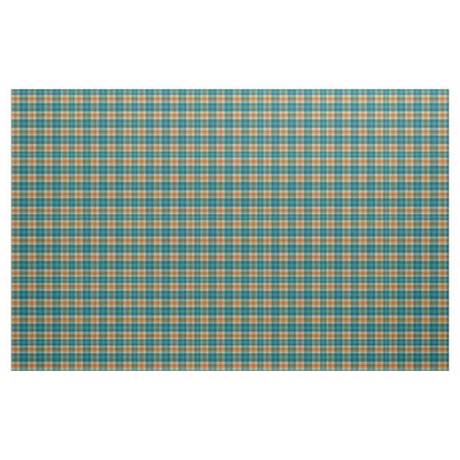 Tissu Tartan bleu turquoise et jaune or plaid (Fat Quarter)