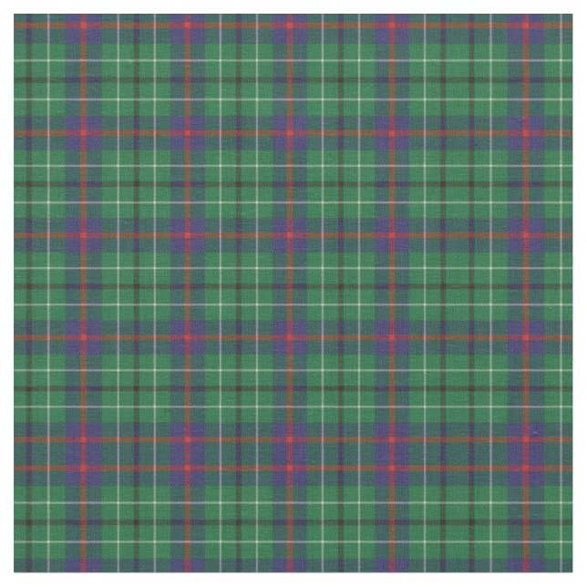 Tissu Tartan Clan Duncan Plaid Motif Green Check (Fermer)