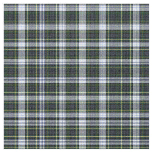 Tissu Tartan Clan Gordon Plaid Motif Blanc Bleu Vert (Fermer)