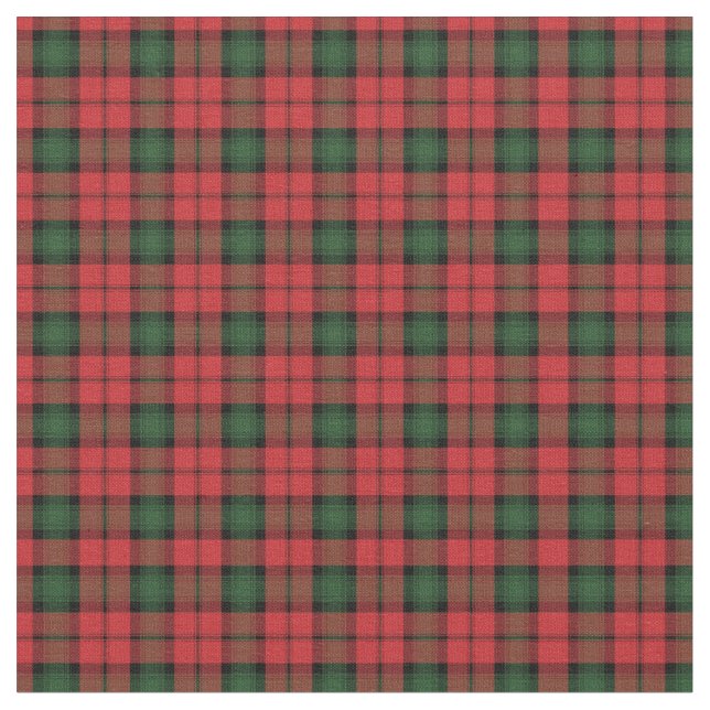 Tissu Tartan Clan Kerr Plaid Red Green Check (Fermer)