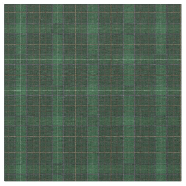 Tissu Tartan Clan MacQueen Plaid Motif Green Check (Fermer)