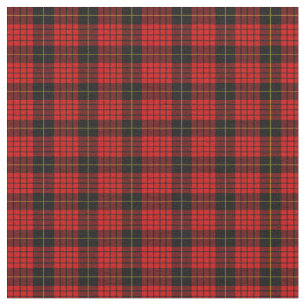 Tissu Tartan Clan MacQueen Plaid Motif rouge noir chèque