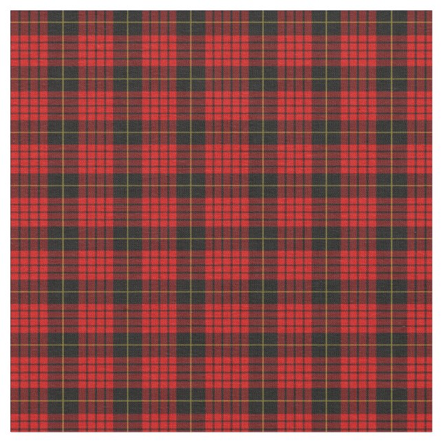 Tissu Tartan Clan MacQueen Plaid Motif rouge noir chèque (Fermer)