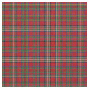 Tissu Tartan Clan Stewart Plaid Motif Rouge Vert Check
