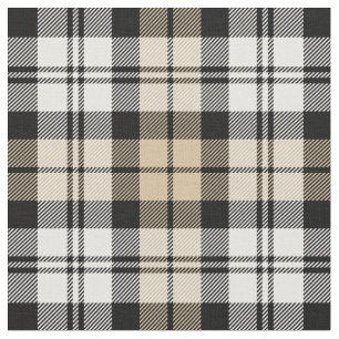 Tissu Tartan écossais noir et blanc bronzé