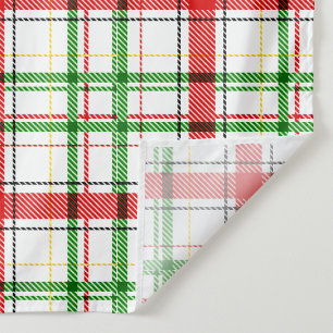 Tissu Tartan plat de Noël - Blanc