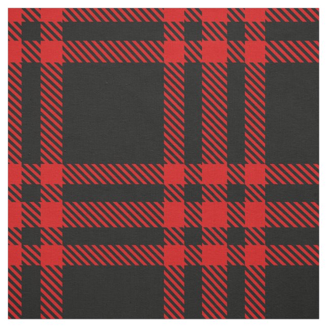Tissu Tartan plat XL rouge et noir (Échantillon)