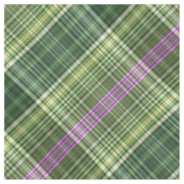 Tissu Tartan rayé violet et vert lumineux (Fermer)