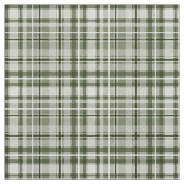 Tissu tartan vert blanc gris (Échantillon)