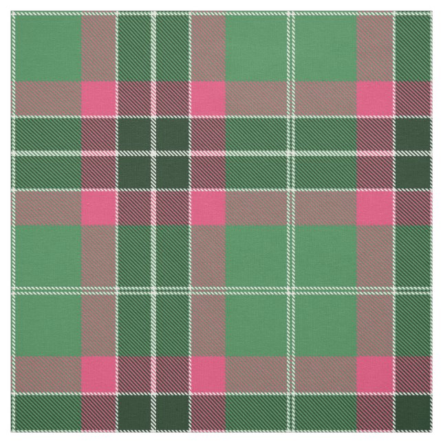 Tissu Tartan vert et rose (Échantillon)
