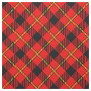 Tissu Tartan Vintage en noir et rouge
