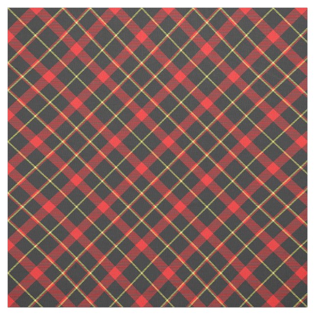Tissu Tartan Vintage en noir et rouge (Échantillon)
