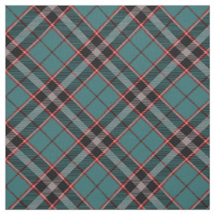 Tissu Tartan Vintage turquoise et rouge en gras Motif