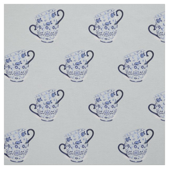 Tissu Tasses à thé cobalt (Échantillon)