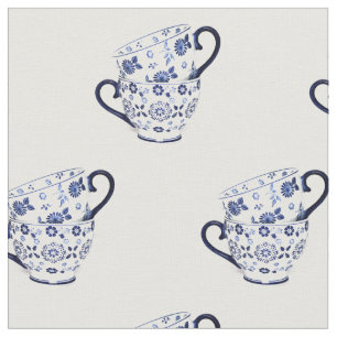 Tissu Tasses à thé cobalt