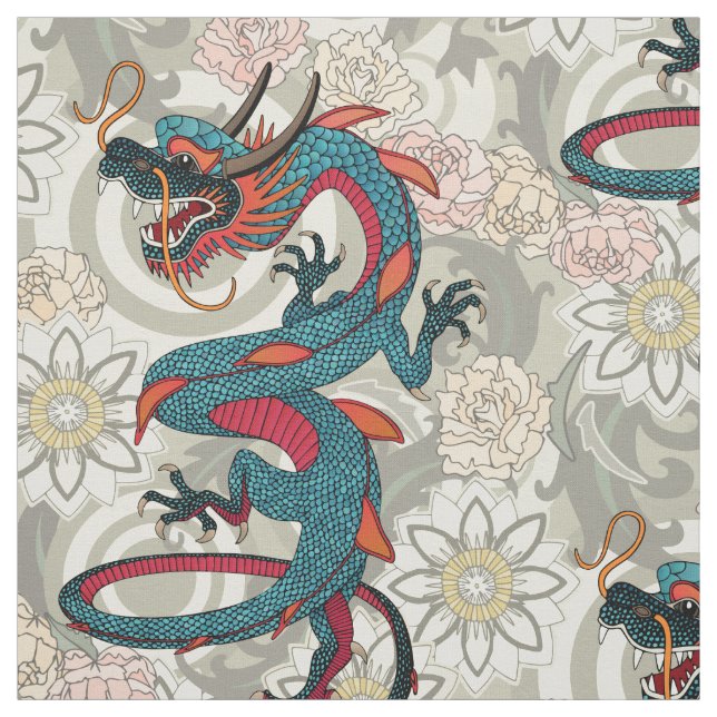 Tissu tatouage de dragon clair (Échantillon)