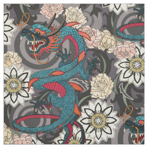 Tissu tatouage de dragon sombre