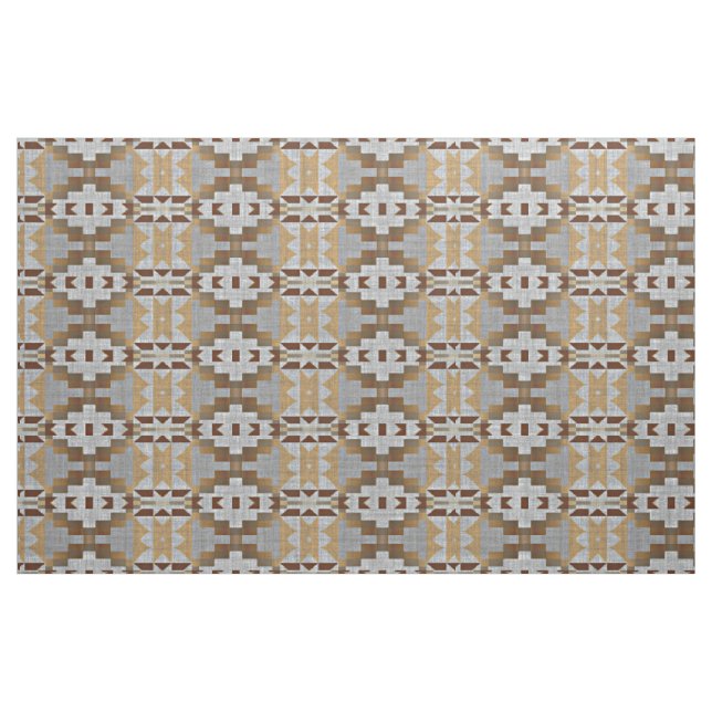 Tissu Taupe Beige Tan foncé gris Brown Aspect ethnique (Fat Quarter)