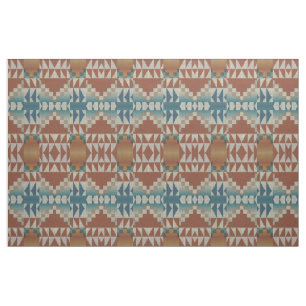 Tissu Taupe Bleu Turquoise Brûlé Orange Brown Aspect eth