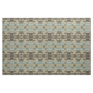 Tissu Taupe Brown foncée Beige Seafoam Green Ethnic Look