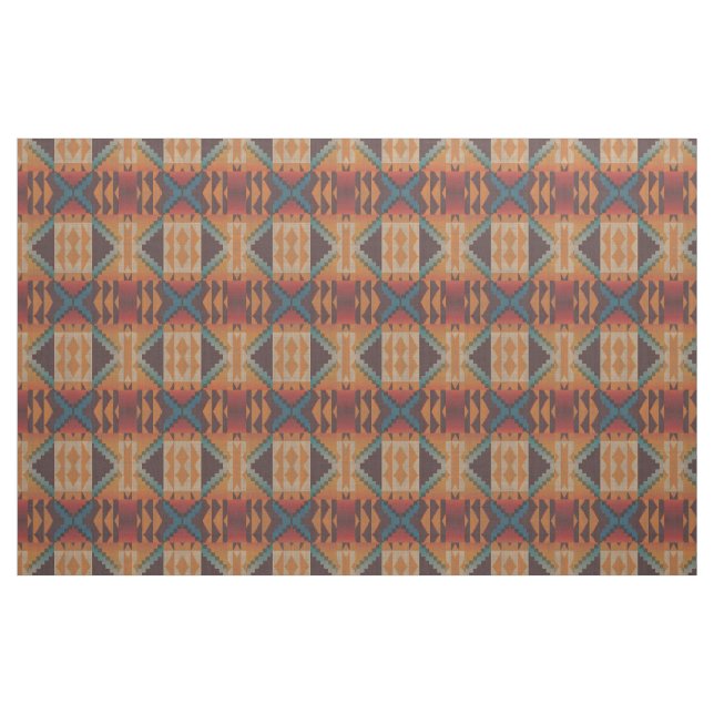 Tissu Taupe Brown Rouge Turquoise Bleu orange (Fat Quarter)