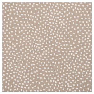 Tissu Taupe Et Blanc Random Polka Pointe Impression