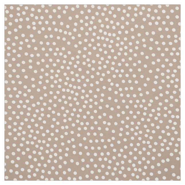 Tissu Taupe Et Blanc Random Polka Pointe Impression (Échantillon)