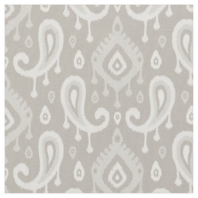 Tissu Taupe Ikat Paisley (Fermer)