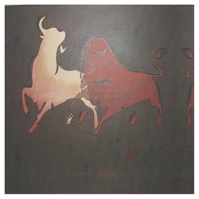 Tissu Taurean Bulls Animal Art (Fermer)