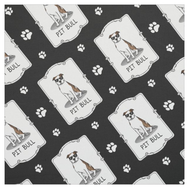 Tissu Taureau cool avec lunettes de soleil (lb brindle b (Échantillon)