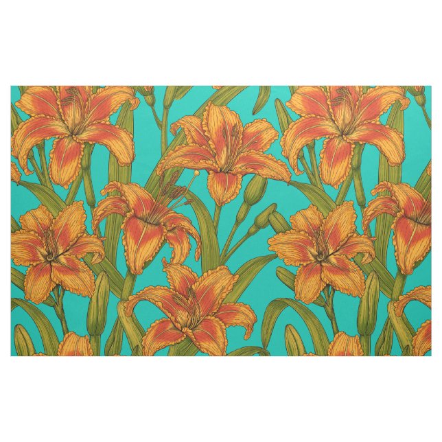 Tissu Tawny fleurs quotidiennes (Fat Quarter)