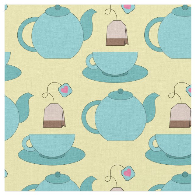 Tissu Tea Cup et Pot Cute Café Barista (Fermer)